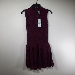 NWT Skies Are Blue burgundy slvless dress Sz XS